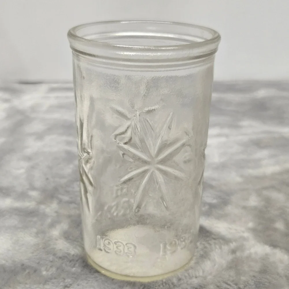 Vintage 50th Anniversary Glass Tumbler 1933-1983 Starburst Jelly Jar 619-5S